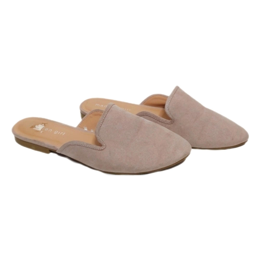 Madden Girl Women's Casual Cream Pink Flat Mules Size 8.5